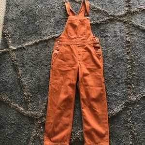 Orange Denim Overalls